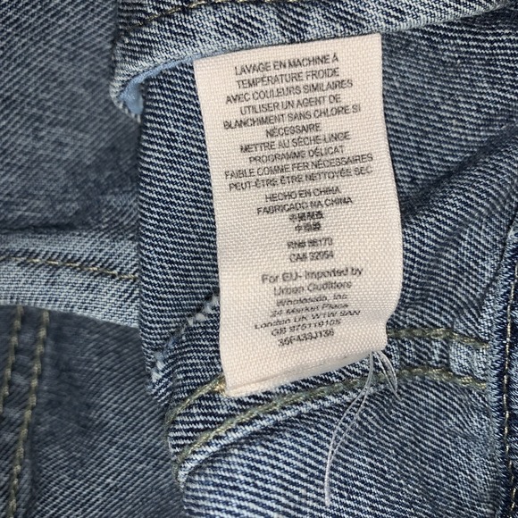 Free People Jacket Women's Size Medium Blue Denim Hoodie Long Sleeve Distressed - Picture 9 of 14